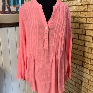 Pink flowy blouse